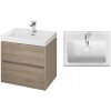 Cersanit Crea, závesná skrinka s umývadlom 60cm, set B114, dub, S801-288