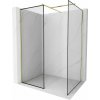 MEXEN/S - Kioto Sprchová zástena Walk-in 80 x 80, čierny vzor, zlatá kartáčovaná 800-080-202-55-70-080