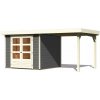 Drevený domček KARIBU ASKOLA 3,5 + prístavok 240 cm (9144) terragrau LG3187 - m2 - plexisklo - 16mm - ks - ks - ks - m2 - ks - nie - nie - pultová (plochá) - dvojkrídlové na pántoch - 2,40m - 1,95m -