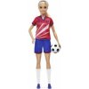Mattel BRB FUTBALOVÁ BÁBIKA - BARBIE V ČERVENOM DRESE