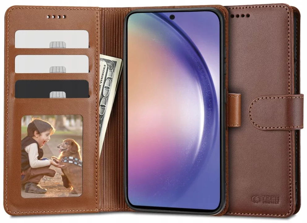 Púzdro TECH-PROTECT WALLET SAMSUNG GALAXY A54 5G hnedé