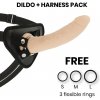 Delta club - toys harness + dong flesh silicone 17 cm -o- 3 cm