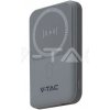 Magnetická bezdrôtová power banka 10 000 mAh s kovovým krúžkom sivej farby VT-3529 (V-TAC)