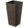 PROSPERPLAST Kvetináč FURU SQUARE ECO WOOD 35cm kávový
