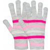 Dievčenské pletené rukavice Lewro, DUNY sivá,ružová, 4-7Y