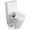 Kompaktná WC misa Sapho PACO Rimless s integrovanou bidetovou sprškou, 61x38x80 cm