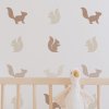 Funlife Samolepky na stenu pre deti vzorované veveričky 7 x 8 cm