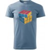 Rubikova kocka kreslená - Klasické pánske tričko vyššej gramáže - M ( Denim )