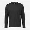 LERROS Čierne pánske tričko s dlhým rukávom Veľkosť: L LERROS