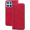 Peňaženkové kožené puzdro Frosted na Honor X8 5G/X6 - Červená