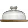 Glasmark Sp. z o.o. Podnos na syry - drevená doska + sklenený poklop 240 mm priemer