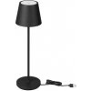 V-TAC MINI LED stolná lampa 1,5W, 150lm, 3000K, 1900mAh, nabíjací podstavec, čierna, IP54