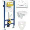 Mereo WC set - Rimless WC, modul pre sadrokartón, biele oválne tlačidlo MM02SETR