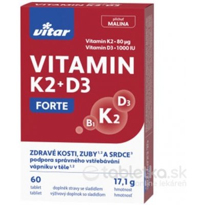 Vitar Vitamín K2 + D3 FORTE 60 tabliet