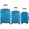Sada cestovních kufrů TUCCI Boschetti T-0278/3 ABS - modrá - 96 L / 62 L + 35% EXPANDER / 36 L