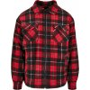 Červeno/čierna pánska jarná bunda Urban Classics Plaid Teddy Lined L