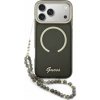 Guess IML Glitter Script Strap MagSafe Zadní Kryt pro iPhone 17 Pro Max Black