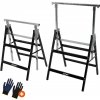 Jurhan Teleskopické lešenárske kozy sada 2 ks 60 x 56 x 81-130cm strieborná/čierna 55496