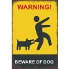 Ceduľa Warning - Beware of dog 30cm x 20cm Plechová tabuľa