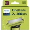 Výmenné čepele 360 na tvár a telo + hrebeň na telo a nadstavec na intímne partie, Philips OneBlade QP624/50