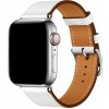 AppleKing kožený remienok na Apple Watch 41 mm / 40 mm / 38 mm - biely - možnosť vrátiť tovar ZADARMO do 30tich dní