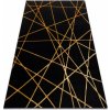 Dywany Łuszczów Gloss 406C 86 geometric Black / gold Čierna