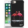 Picasee silikónový čierny obal pre Apple iPhone 7 - Flamingos couple