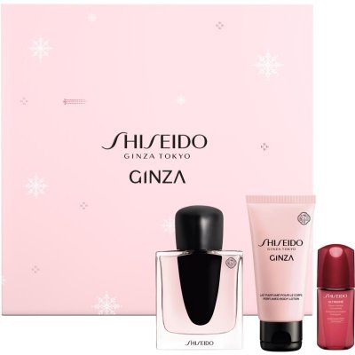 Shiseido Ginza parfumovaná voda 50 ml + parfumované telové mlieko pre ženy 50 ml + energizujúci a ochranný koncentrát 10 ml