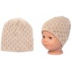 Baby Nellys Dvojvrstvová ažúrková čiapka bavlna cappuccino