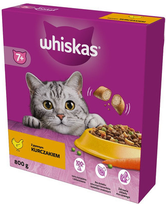 WHISKAS Senior s lahodným kuracím mäsom 5 x 800 g