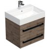 Kúpeľňová skrinka s čiernou úchytkou a umývadlom SAT Cube Way 60x53x46 cm dub Wellington mat CUBE46C602DWSAT
