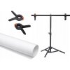 SADA: PVC POZADIE BIELE + ATELIER 60 cm STATÍV PRE DOMÁCE TELOVÉ ŠTÚDIO KLIPY