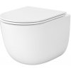 Cersanit Remo, závesná WC misa so sedadlom, vírivé splachovanie, biela lesklá, S4035-001
