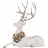 Figúrka Artpol Biely Jeleň Zlatý Veniec 53 cm Plast