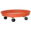 Podložka pod kvetináč ICS MARGHERITA 25 cm, okrúhla, vozík s kolieskami, farba terakota, plast