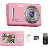 DIGITÁLNY FOTOAPARÁT PRE DETI DETSKÝ FOTOGRAFICKÝ KAMERA RUŽOVÝ + KARTA 32GB