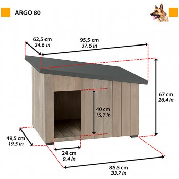 Ferplast búda pre psa ARGO drevená 80 83 x 47 x 60 cm