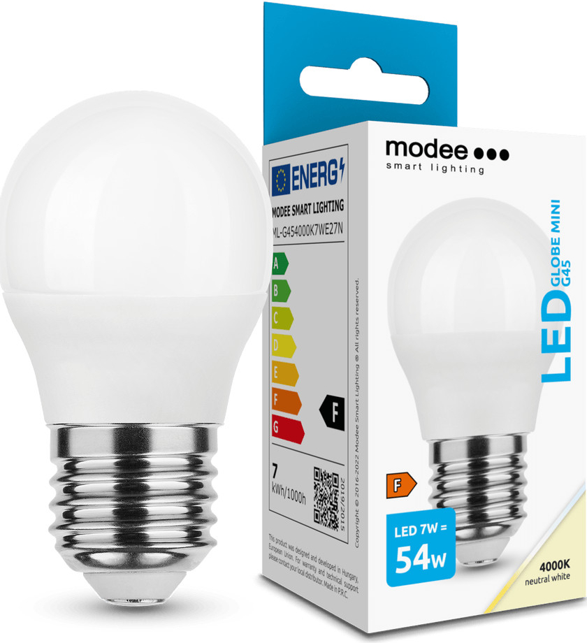 Modee Lighting LED Globe Mini žiarovka G45 7W E27 neutrálna biela MLG454000K7WE27N