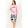 Dámské pyžamo kapri Keep sleep - světle růžová - XL