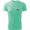 Obrázok kolesa na prsníku horský bicykel - Pánske tričko Fantasy športové - 3XL ( Mätová )