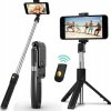 SELFIE TYČ NA TELEFÓN BLUETOOTH STATÍV TRIPOD DIAĽKOVÉ OVLÁDANIE 2X LED LAMPA