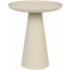Béžový hliníkový odkladací stolík White Label Ringar, ø 39,5 cm