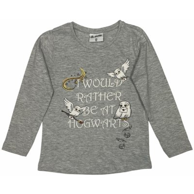EPlus dievčenské tričko s dlhým rukávom Harry Potter Hedwiga sivé