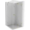 MEXEN/S - Lunar-F sprchovací kút skladacie dvere pravá 90 x 90, transparent, zlato 836-090-090-50-00-P