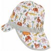 STERNTALER Šiltovka s ochranou krku potlač zvierat Safari UV 50+ white chlapec-47 cm-9-12 m