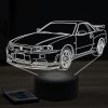 Beling 3D lampa,nissan GTR R34, 7 farebná Y113