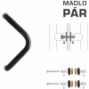 MPkovania WA - MADLO M6 WA/A-S-SKLO pár, 300 mm, CIM - čierna matná (RAL 9005)
