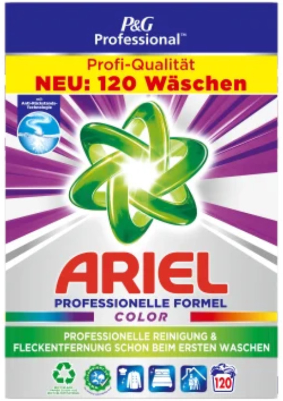 Ariel Professional Colour prášok na farebné prádlo 7,8 kg 120 PD