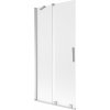 Mexen Velar, 2-krídlová posuvná vaňová zástena 95 x 150 cm, 8mm sklo námraza, chrómová, 896-095-000-31-01