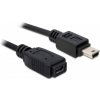 Delock USB 2.0 kabel, prodlužující mini-B 5-pin samec/samice 1 metr (82667)